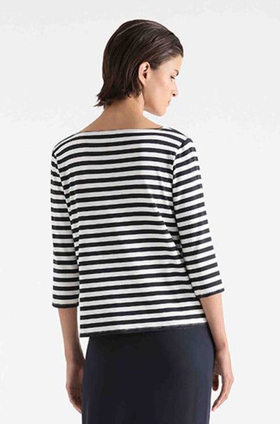 Mela Purdie - Relaxed Boat Neck in Bevel Stripe Knit