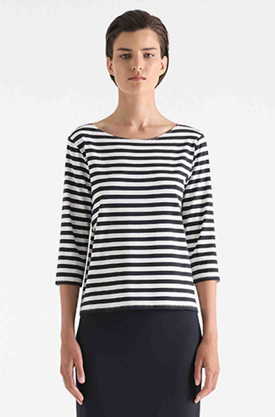 Mela Purdie - Relaxed Boat Neck in Bevel Stripe Knit