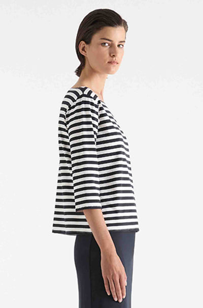Mela Purdie - Relaxed Boat Neck in Bevel Stripe Knit