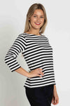 Mela Purdie - Relaxed Boat Neck in Bevel Stripe Knit