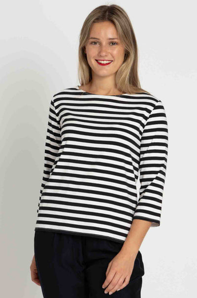 Mela Purdie - Relaxed Boat Neck in Bevel Stripe Knit