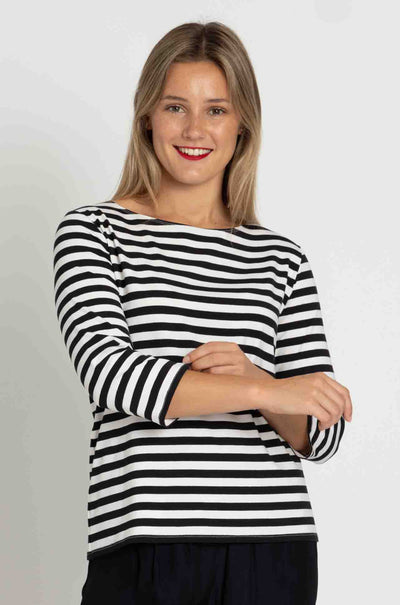 Mela Purdie - Relaxed Boat Neck in Bevel Stripe Knit