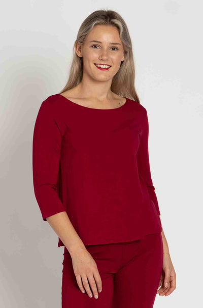 Mela Purdie - Relaxed Boat Neck in Chilli