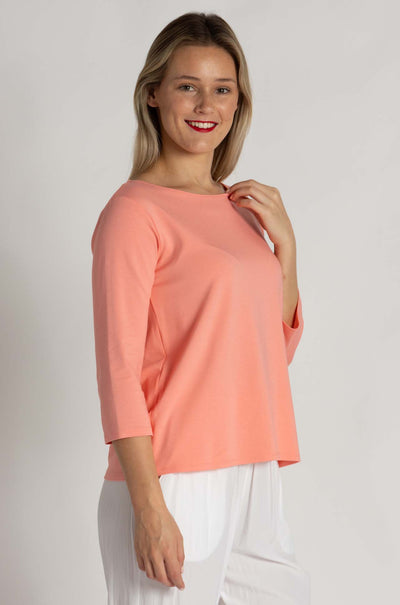 Mela Purdie - Relaxed Boat Neck in Coral