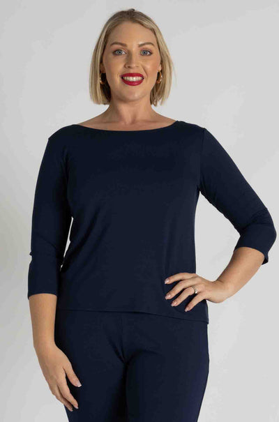 Mela Purdie - Relaxed Boat Neck in Sapphire