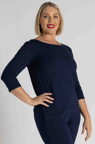 Mela Purdie - Relaxed Boat Neck in Sapphire