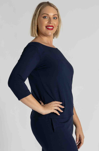 Mela Purdie - Relaxed Boat Neck in Sapphire