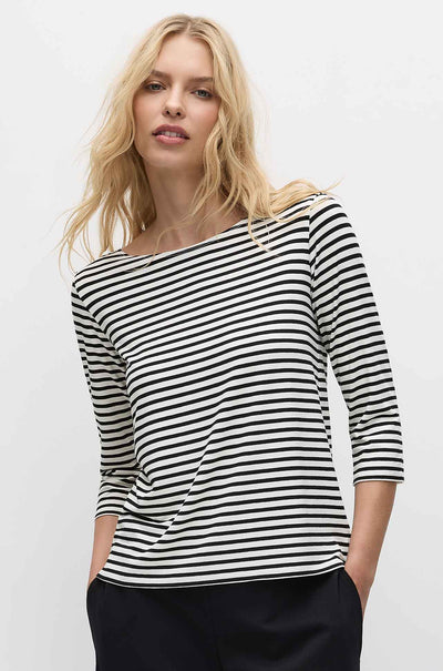 Mela Purdie - Relaxed Boat Neck in Straw Stripe