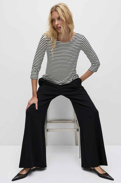 Mela Purdie - Relaxed Boat Neck in Straw Stripe