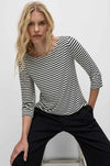 Mela Purdie - Relaxed Boat Neck in Straw Stripe