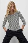 Mela Purdie - Relaxed Boat Neck in Straw Stripe
