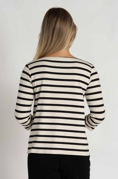 Mela Purdie - Relaxed Boat Neck in Trunk Stripe Knit