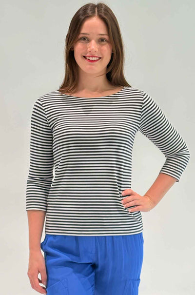 Mela Purdie - Relaxed Boat Neck in Yacht Stripe Jersey