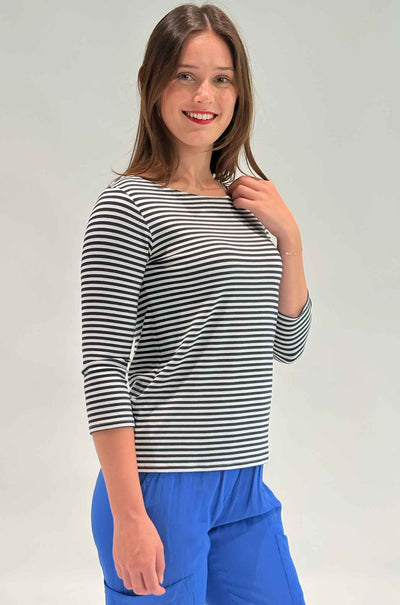 Mela Purdie - Relaxed Boat Neck in Yacht Stripe Jersey
