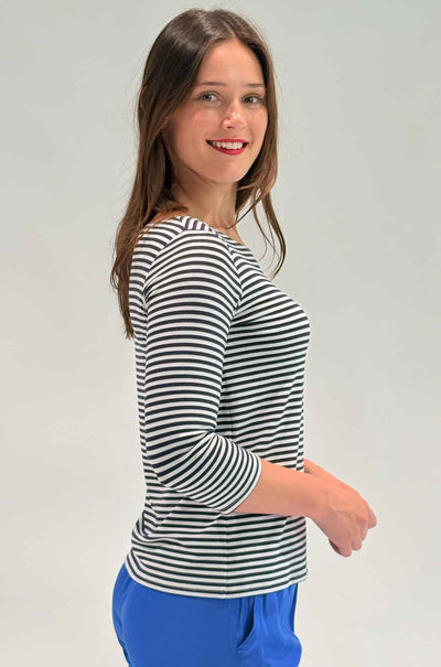 Mela Purdie - Relaxed Boat Neck in Yacht Stripe Jersey