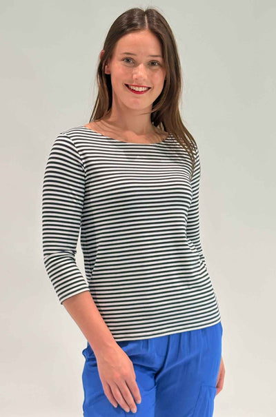 Mela Purdie - Relaxed Boat Neck in Yacht Stripe Jersey