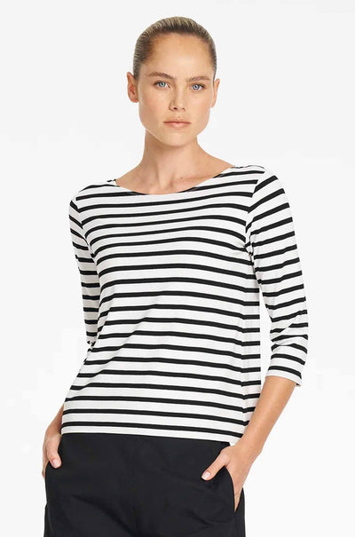 Mela Purdie - Relaxed Boat Neck in Banner Stripe