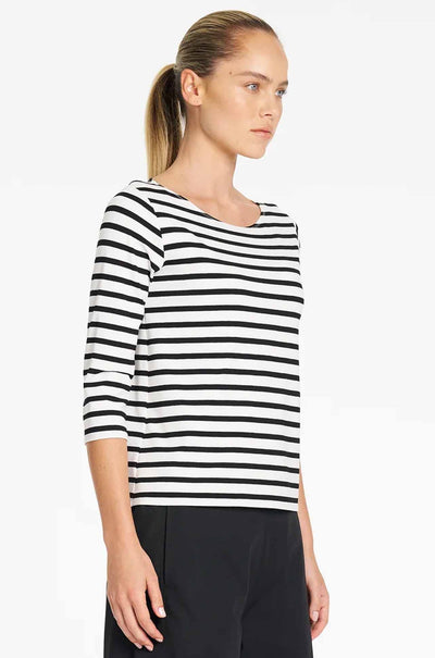 Mela Purdie - Relaxed Boat Neck in Banner Stripe