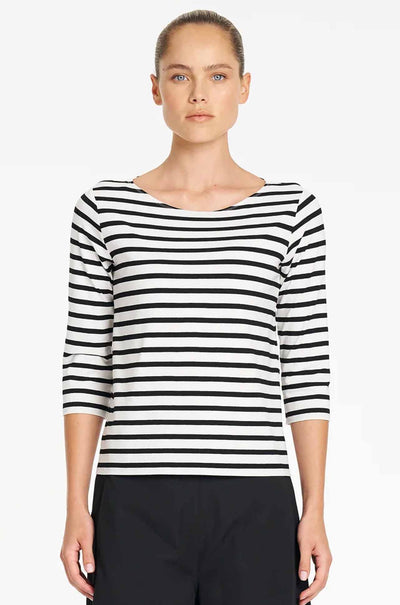 Mela Purdie - Relaxed Boat Neck in Banner Stripe