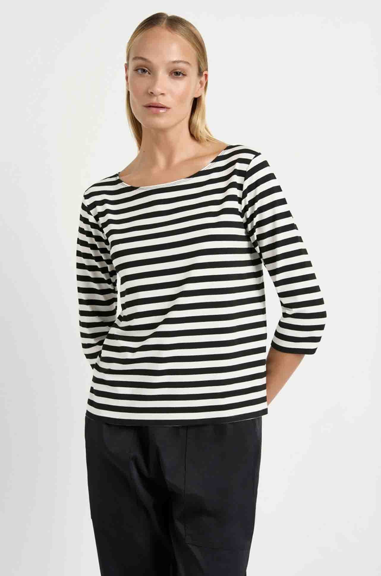 Mela Purdie - Relaxed Boat Neck in Bevel Stripe Knit