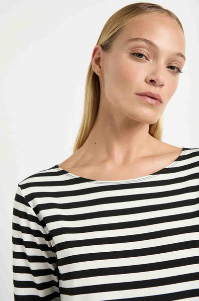 Mela Purdie - Relaxed Boat Neck in Bevel Stripe Knit