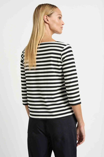 Mela Purdie - Relaxed Boat Neck in Bevel Stripe Knit