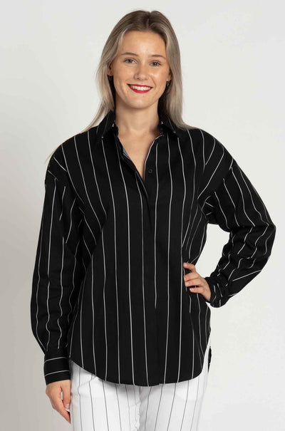 Mela Purdie - Relaxed Mid Shirt in Pin Popilene