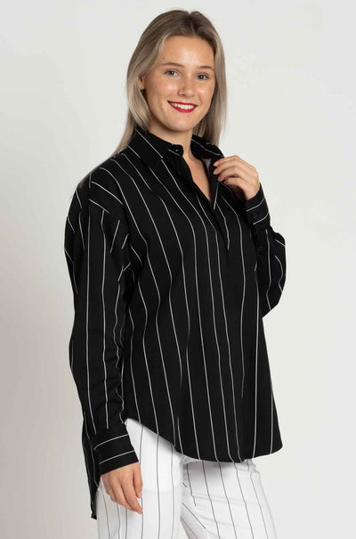 Mela Purdie - Relaxed Mid Shirt in Pin Popilene