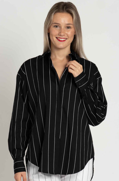Mela Purdie - Relaxed Mid Shirt in Pin Popilene