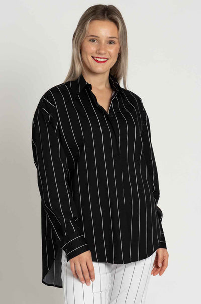 Mela Purdie - Relaxed Mid Shirt in Pin Popilene