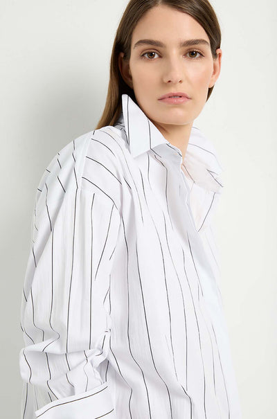 Mela Purdie - Relaxed Mid Shirt in Pin Popilene