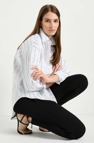 Mela Purdie - Relaxed Mid Shirt in Pin Popilene