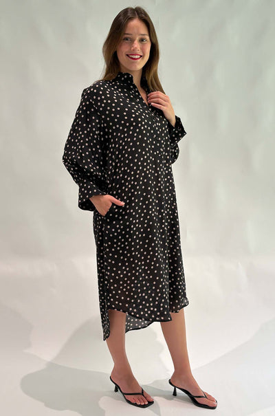 Mela Purdie - Resort Dress in Scattered Spot Silk Print