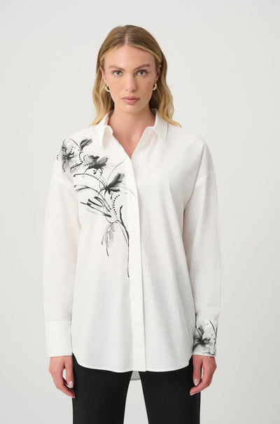 Joseph Ribkoff - Rhinestone Print Cotton Blouse