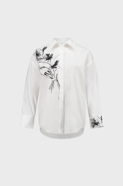Joseph Ribkoff - Rhinestone Print Cotton Blouse