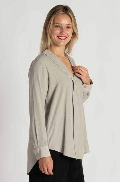 Mela Purdie - Ribbon Edge Shirt in Putty