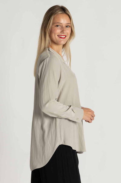 Mela Purdie - Ribbon Edge Shirt in Putty