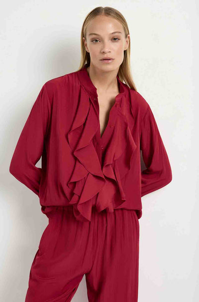 Mela Purdie - Ripple Blouse in Chilli