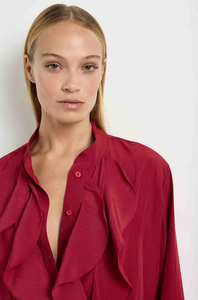 Mela Purdie - Ripple Blouse in Chilli