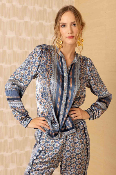 Hale Bob - Royal Long Sleeve Button Down Top