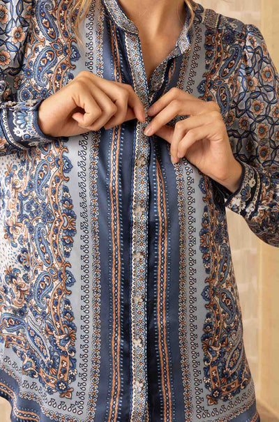 Hale Bob - Royal Long Sleeve Button Down Top
