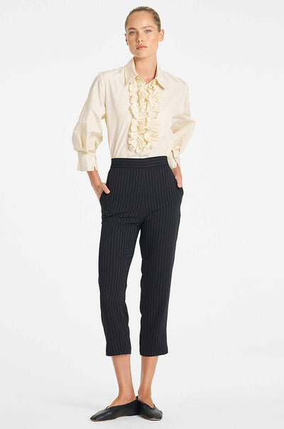 Mela Purdie - Tapered Flat Pant in Suit Stripe