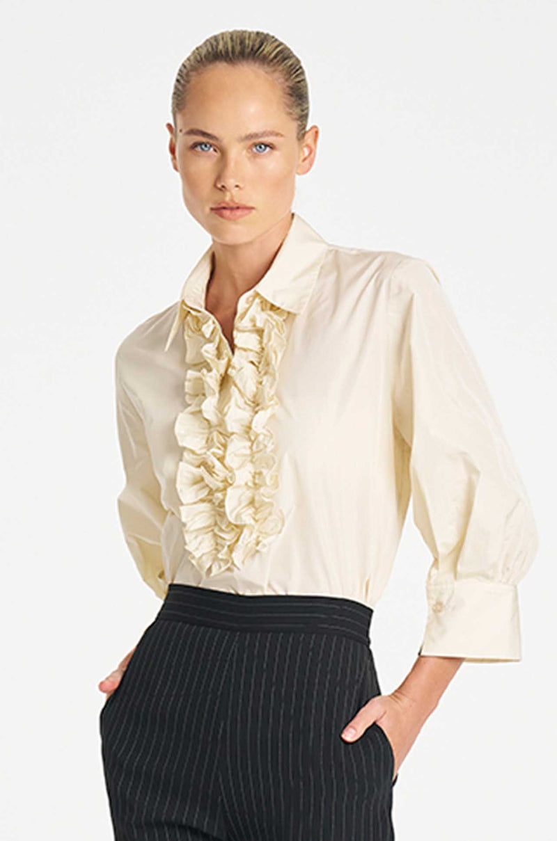 Mela Purdie - Ruffle Resort Top in Italian Taffeta
