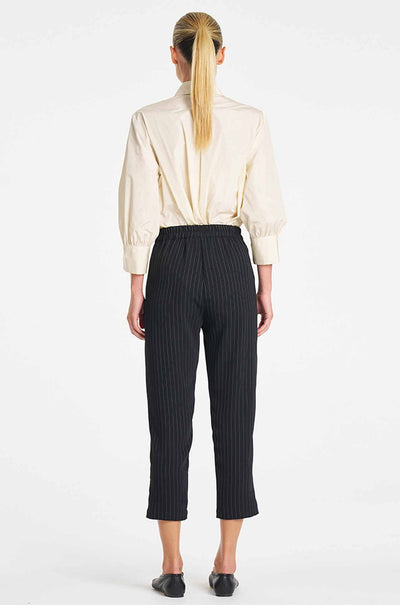 Mela Purdie - Tapered Flat Pant in Suit Stripe