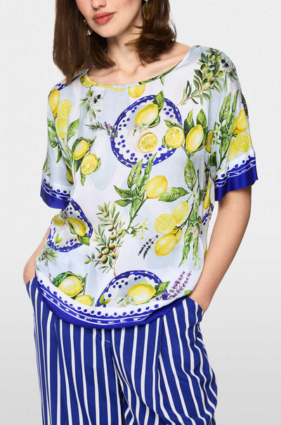 Marc Cain - Summer Flash Blouse w/ Mediterranean Print