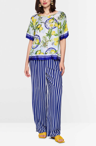 Marc Cain - Summer Flash Blouse w/ Mediterranean Print