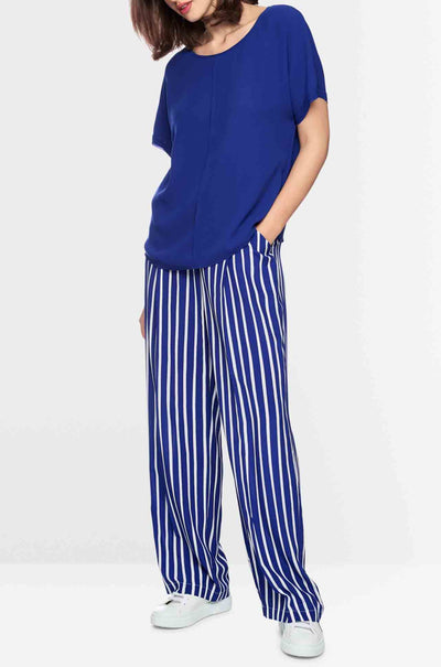 Marc Cain - Summer Flash Loose-Fitting Flowing Blouse in Iolite