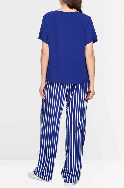 Marc Cain - Summer Flash Loose-Fitting Flowing Blouse in Iolite