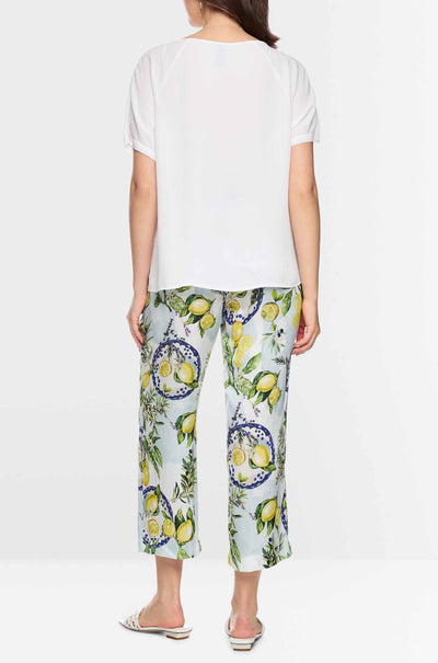 Marc Cain - Summer Flash Loose-Fitting Flowing Blouse in White