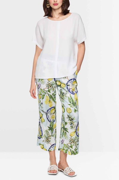 Marc Cain - Summer Flash Loose-Fitting Flowing Blouse in White